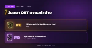 CABAL RED กิจกรรม 7 วันแรก รับใบสุ่มม่วง ชุดน้องขิง